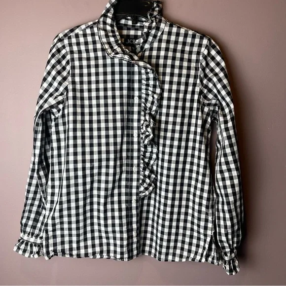 J Crew Cottage cotton poplin top gingham BP623 (2023 style) - Picture 4 of 14